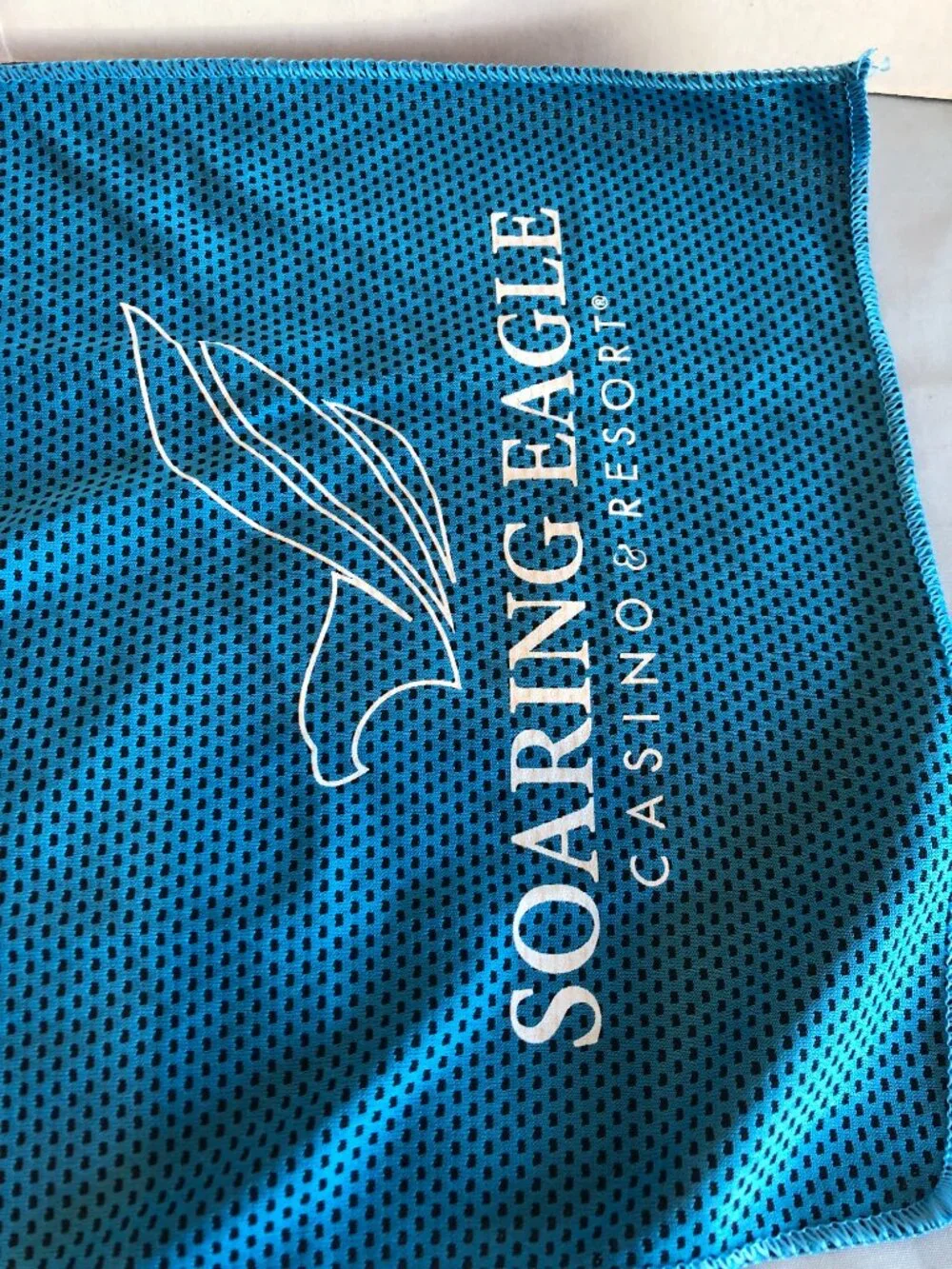 NWOT Soaring Eagle Casino & Resort Blue Polyester Cooling Towel #F32